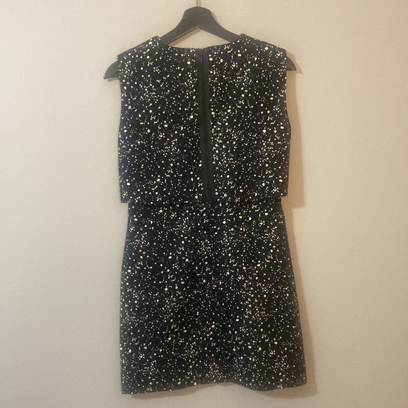Kate Spade shift dress. Black with white polka dot splatter design. - Picture 3 of 7